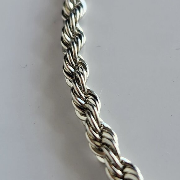 Vintage 90s silver rope chain necklace ✦ 21 inch ✦ nicely made & non-tarnishing - Picture 5 of 10